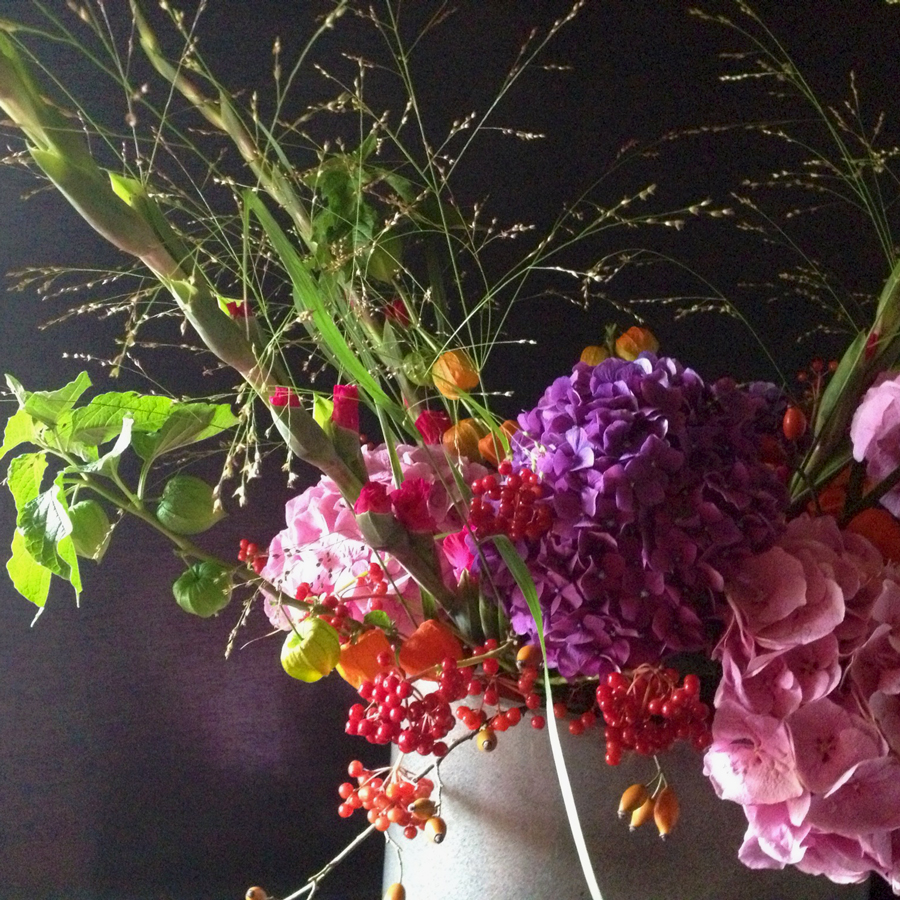 Hortensia en gras - Bloemen op je kantoor